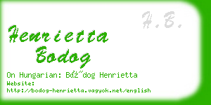 henrietta bodog business card